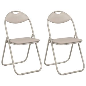 vidaXL Chaise pliante 2 pcs Sable 48 x 43,5 x 81 cm Simili cuir