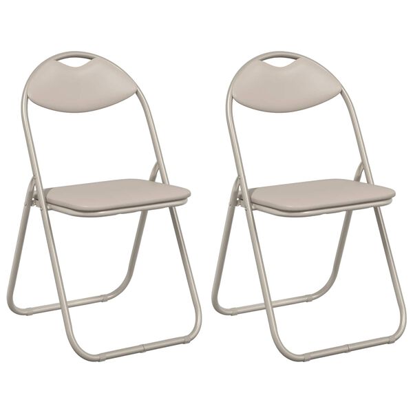 vidaXL Chaise pliante 2 pcs Sable 48 x 43,5 x 81 cm Simili cuir