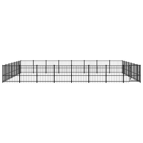 vidaXL Chenil d'ext&eacute;rieur pour chiens Acier 52,69 m&sup2;