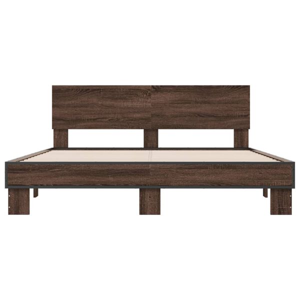 vidaXL Cadre de lit sans matelas ch&ecirc;ne marron 150x200 cm