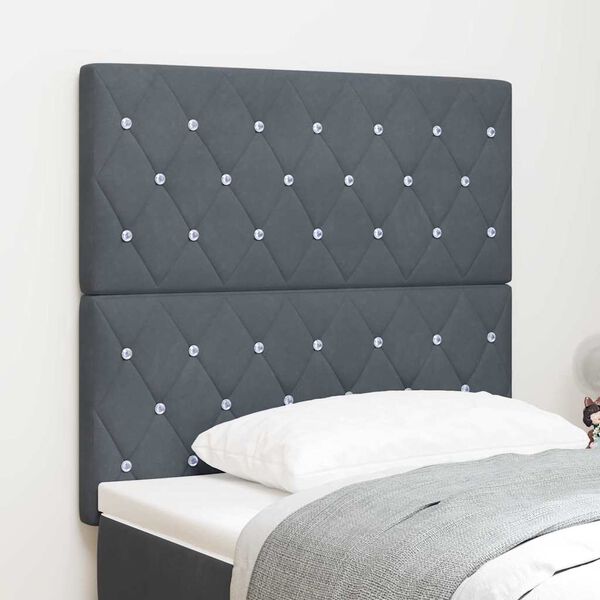 vidaXL T&ecirc;te de lit avec t&ecirc;te de lit Gris fonc&eacute; 100 cm Cuir synth&eacute;tique