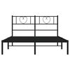 vidaXL Cadre de lit m&eacute;tal sans matelas avec t&ecirc;te de lit noir 120x200cm