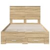 vidaXL Cadre de lit Ch&ecirc;ne Sonoma 135 x 190 cm Bois d'ing&eacute;nierie