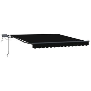 vidaXL Auvent r&eacute;tractable Noir 350 x 250 cm Tissu et Aluminium
