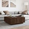 vidaXL Table basse avec LED infini ch&ecirc;ne marron 100x100x40 cm