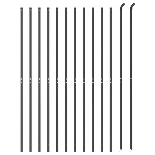 vidaXL Cl&ocirc;ture en treillis m&eacute;tallique avec bride anthracite 1,4x25 m
