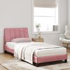 vidaXL Lit avec matelas Hanko rose 90x200 cm velours