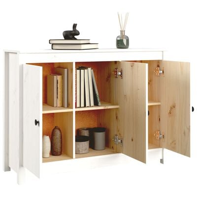 vidaXL Buffet Blanc 100x35x74 cm Bois massif de pin