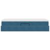 vidaXL Lit avec rangement et matelas Bleu fonc&eacute; 90 x 200 cm Velours