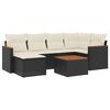 vidaXL Salon de jardin 7 pcs avec coussins noir r&eacute;sine tress&eacute;e