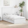 vidaXL Lit de Rangement Blanc 90 x 200 cm Bois d'ing&eacute;nierie