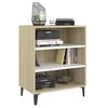 vidaXL Buffet blanc et ch&ecirc;ne sonoma 57x35x70 cm bois d'ing&eacute;nierie