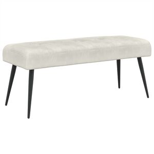 vidaXL Banc avec capitonnage bouton Cr&egrave;me 110 x 40 x 46 cm Velours