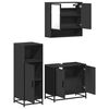 vidaXL Ensemble de meubles salle de bain 3 pcs noir bois d'ing&eacute;nierie