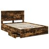 vidaXL Cadre de lit Ch&ecirc;ne fum&eacute; 140 x 190 cm Bois Ing&eacute;nierie
