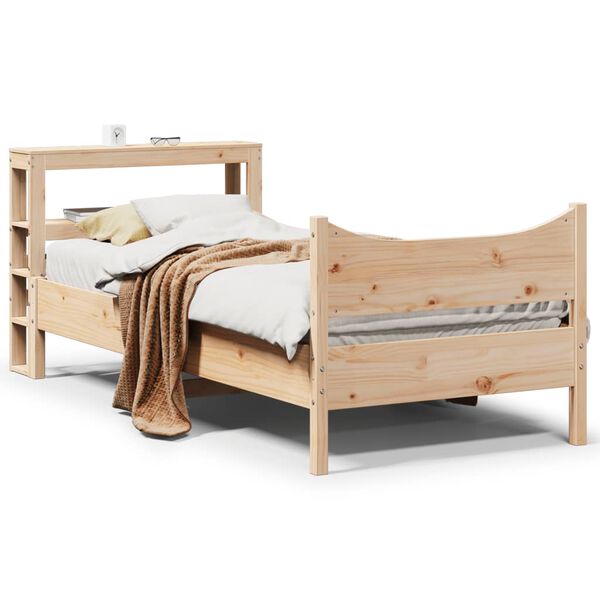 vidaXL Cadre de lit avec t&ecirc;te de lit 75x190 cm bois de pin massif