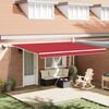 vidaXL Auvent R&eacute;tractable Rouge 450 &times; 300 cm Tissu et acier