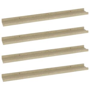 vidaXL &Eacute;tag&egrave;res murales 4 pcs ch&ecirc;ne sonoma 80x9x3 cm