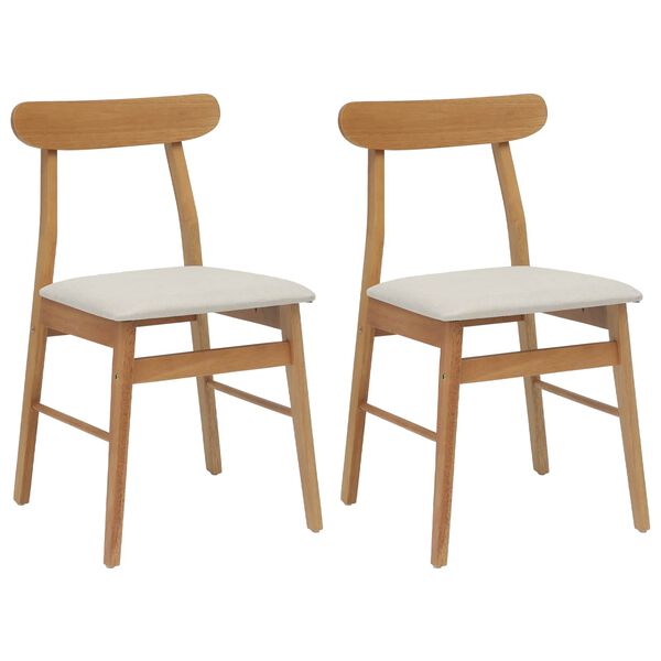 vidaXL Chaise de salle &agrave; manger 2 pcs Naturel et clair