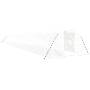 vidaXL Serre avec cadre en acier blanc 66 m&sup2; 22x3x2 m