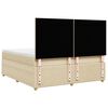 vidaXL Sommier &agrave; lattes de lit avec matelas Cr&egrave;me 180x200 cm Tissu