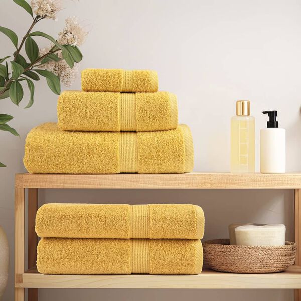 vidaXL Essuie-mains de qualit&eacute; sup&eacute;rieure SOLUND 4 pcs dor&eacute; 600 g/m&sup2;