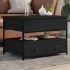 vidaXL Table basse noir 70x50x50 cm bois d'ing&eacute;nierie et m&eacute;tal