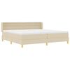 vidaXL Lit &agrave; ressorts avec matelas Cr&egrave;me 200 x 200 cm Polyester
