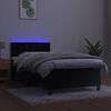 vidaXL Sommier &agrave; lattes de lit avec matelas et LED Noir 100x200 cm