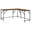 vidaXL Bureau ch&ecirc;ne fum&eacute; 149x149x75 cm bois d'ing&eacute;nierie