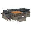 vidaXL Ensemble de canap&eacute; de jardin 9 pcs Gris polyrotin
