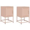 vidaXL Tables de chevet 2 pcs rose 36x39x60,5 cm acier