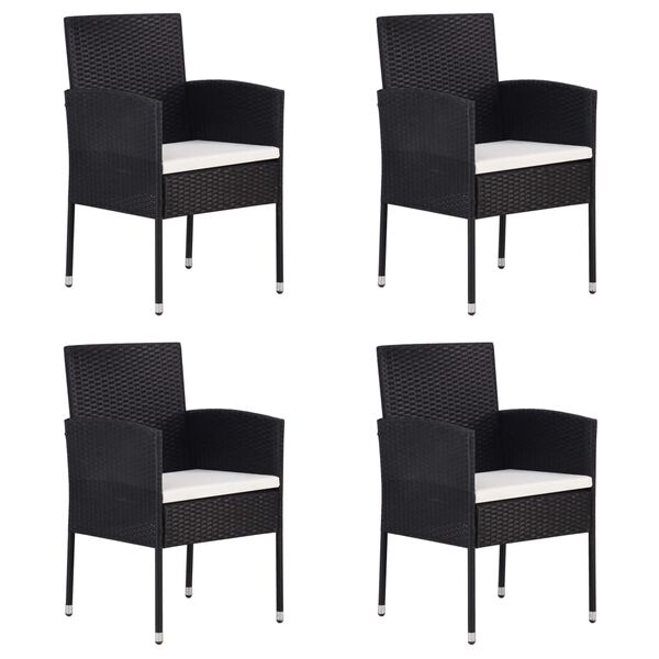 vidaXL Ensemble &agrave; manger de jardin 5 pcs Noir