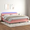 vidaXL Sommier &agrave; lattes de lit avec matelas et LED Rose 200x200 cm