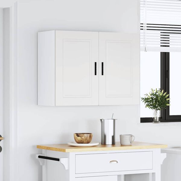 vidaXL Armoire murale de cuisine Porto blanc bois d'ing&eacute;nierie