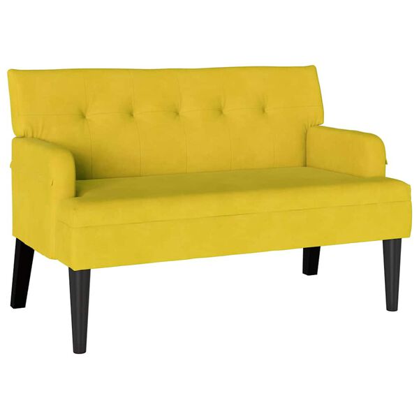 vidaXL Banc Chesterfield Jaune 112 x 65,5 x 75 cm Velours