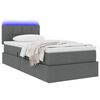 vidaXL Lit avec rangement et LED avec LED Gris fonc&eacute; 90 x 190 cm tissu