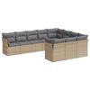 vidaXL Salon de jardin avec coussins 10 pcs beige r&eacute;sine tress&eacute;e
