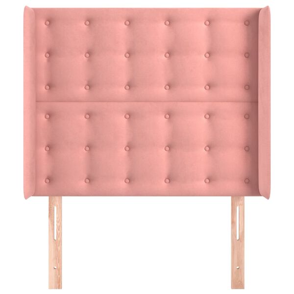 vidaXL T&ecirc;te de lit avec oreilles Rose 93x16x118/128 cm Velours