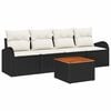 vidaXL Ensemble de canap&eacute; de jardin 5 pc Noir polyrotin