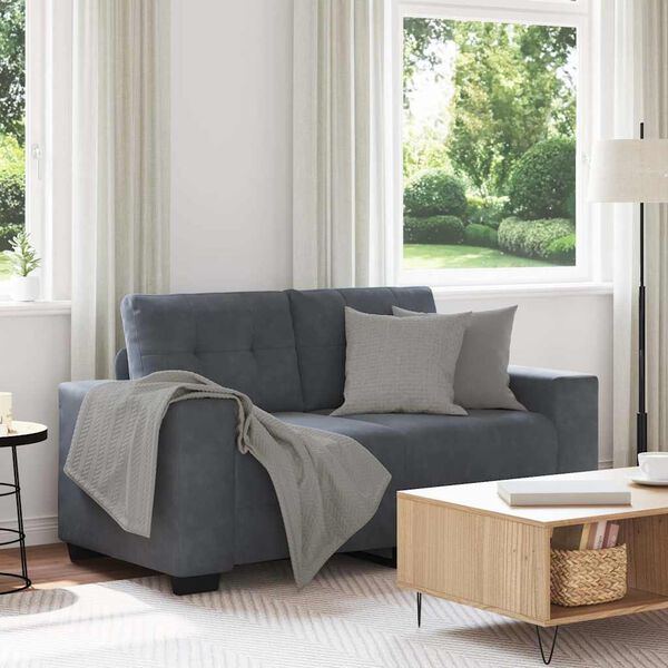 vidaXL Canap&eacute; causeuse gris fonc&eacute; 160x77x82 cm velours