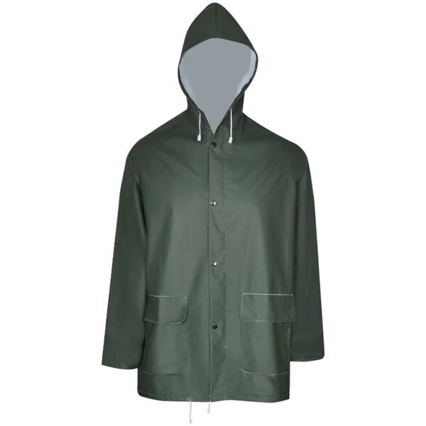 vidaXL Combinaison de pluie imperméable 2 pcs avec capuche Vert L