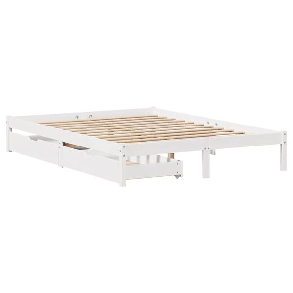 vidaXL Cadre de lit sans matelas blanc 140x200 cm bois de pin massif