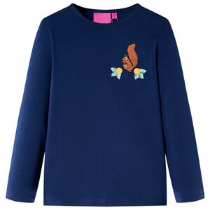 T-shirt enfants &agrave; manches longues bleu marine 104
