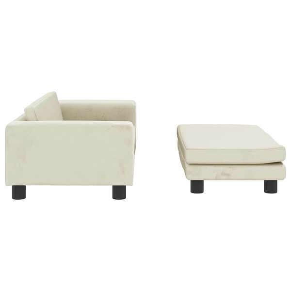 vidaXL Lit pour chien avec extension cr&egrave;me 100x50x30 cm velours