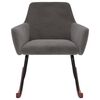 vidaXL Chaise &agrave; bascule Gris fonc&eacute; Velours