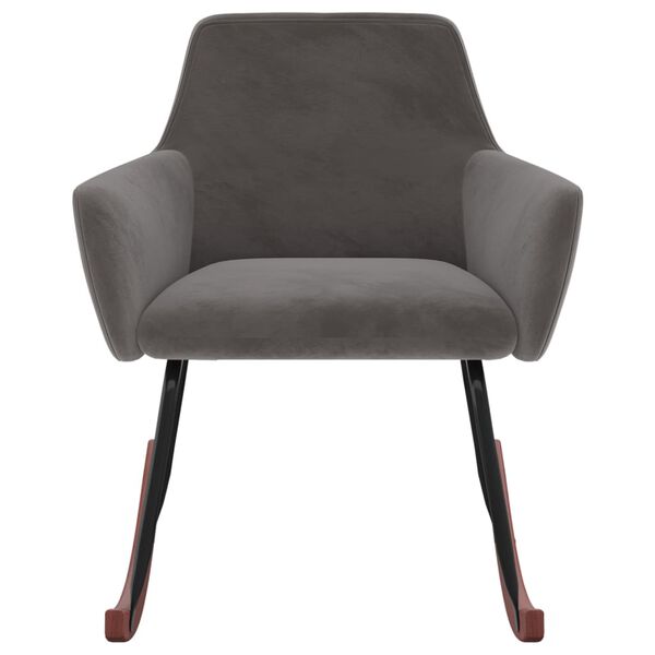 vidaXL Chaise &agrave; bascule Gris fonc&eacute; Velours