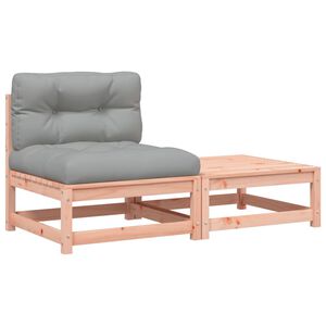 vidaXL Canap&eacute; de jardin sans accoudoirs avec coussins et repose-pieds