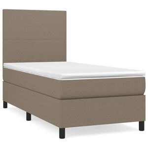 vidaXL Sommier &agrave; lattes de lit avec matelas Taupe 80x200 cm Tissu