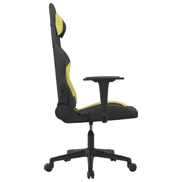 vidaXL Chaise de jeu de massage Noir et vert clair Tissu